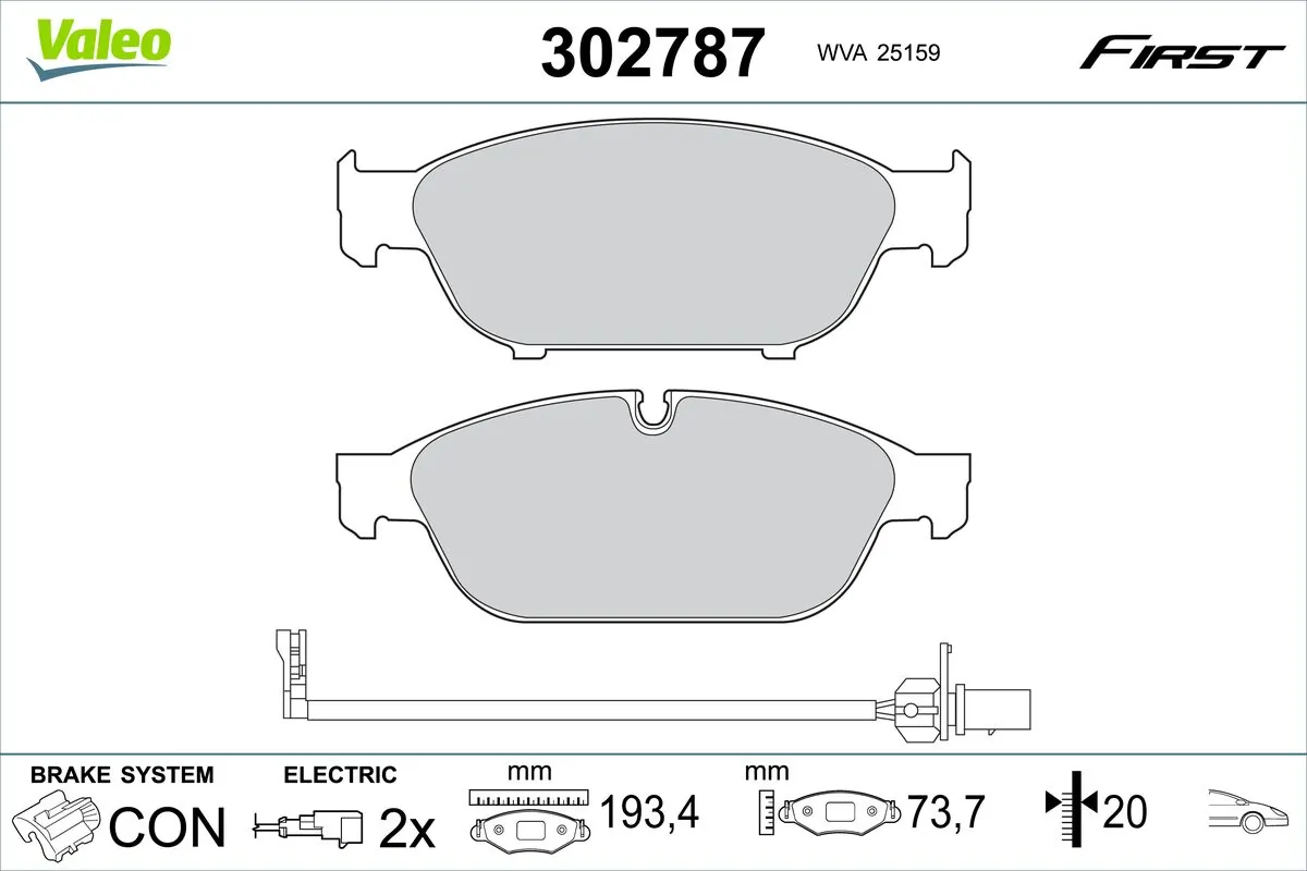 Brake Pad Set, disc brake FIRST 302787