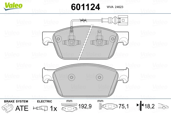 VALEO 601124 Brake Pad Set, disc brake