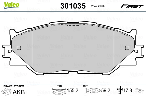 Brake Pad Set, disc brake FIRST 301035