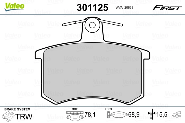 Brake Pad Set, disc brake FIRST 301125