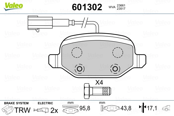 VALEO 601302 Brake Pad Set, disc brake