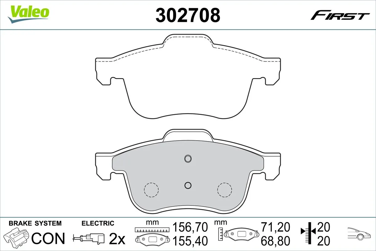 Brake Pad Set, disc brake FIRST 302708