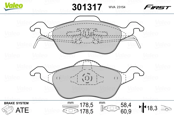 Brake Pad Set, disc brake FIRST 301317