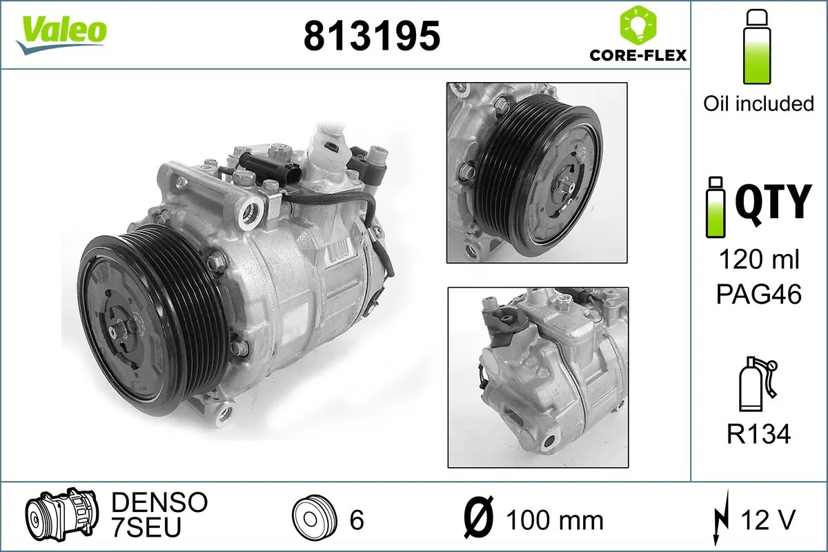 Compressor, air conditioning VALEO CORE-FLEX 813195