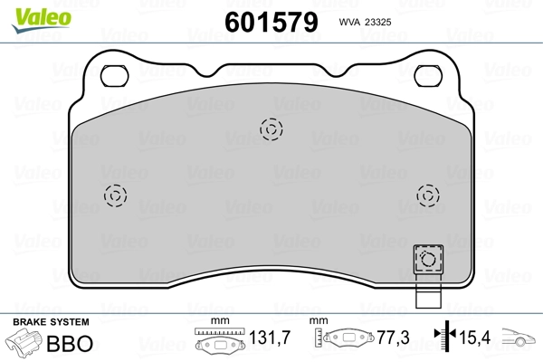 VALEO 601579 Brake Pad Set, disc brake