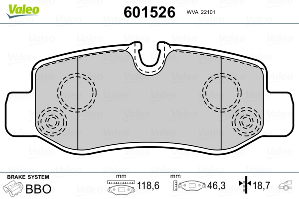 VALEO 601526 Brake Pad Set, disc brake