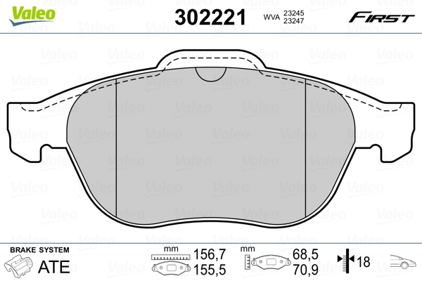 Brake Pad Set, disc brake FIRST 302221
