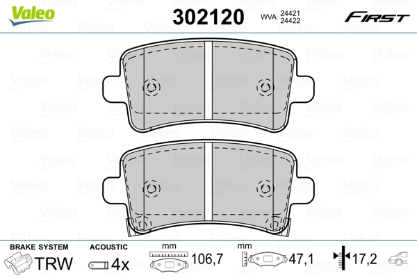 Brake Pad Set, disc brake FIRST 302120