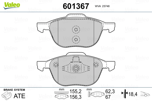 Brake Pad Set, disc brake 601367