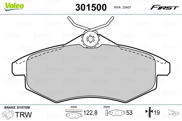 Brake Pad Set, disc brake FIRST 301500