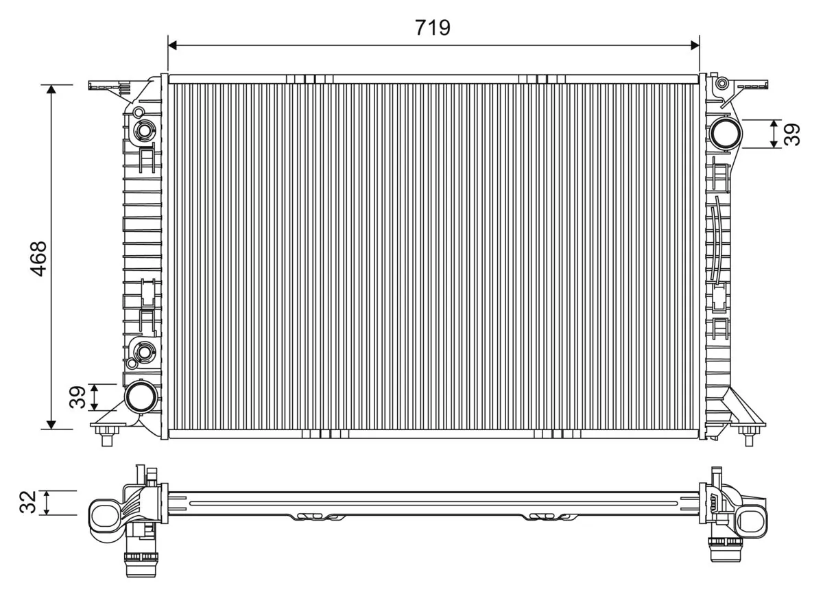 Radiator, engine cooling 701228
