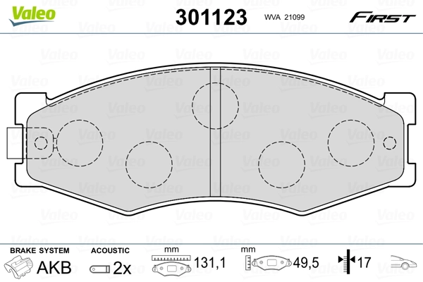 Brake Pad Set, disc brake FIRST 301123