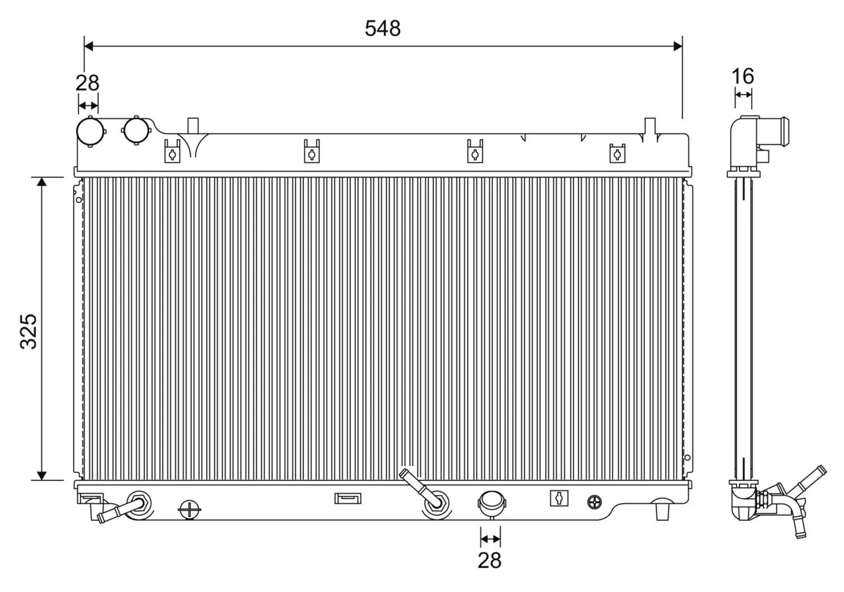 Radiator, engine cooling 701210