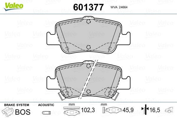 Brake Pad Set, disc brake 601377