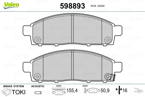 Brake Pad Set, disc brake 598893
