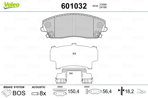 VALEO 601032 Brake Pad Set, disc brake