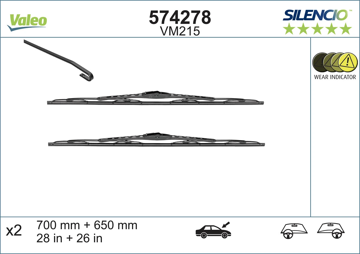 Wiper Blade SILENCIO CONVENTIONAL SET 574278