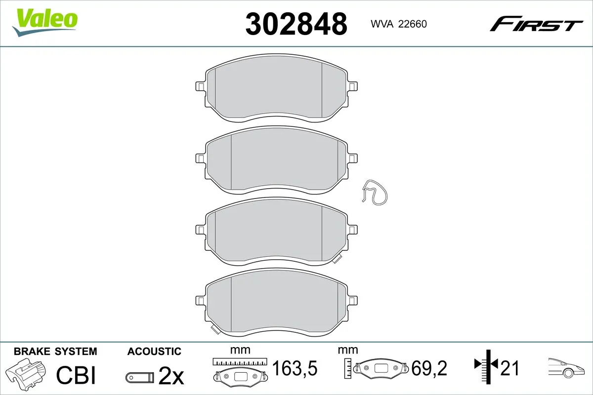 Brake Pad Set, disc brake FIRST 302848