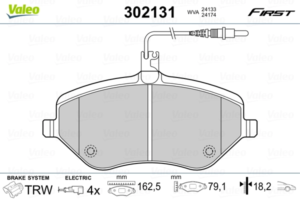 Brake Pad Set, disc brake FIRST 302131