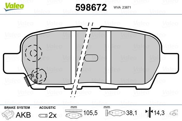 Brake Pad Set, disc brake 598672