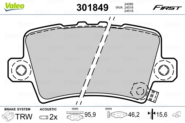 Brake Pad Set, disc brake FIRST 301849
