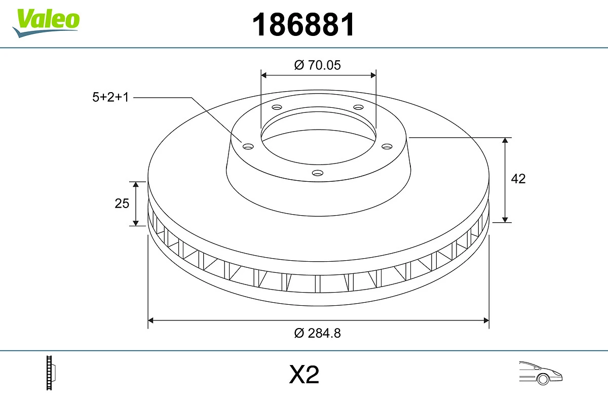 VALEO 186881 Brake Disc
