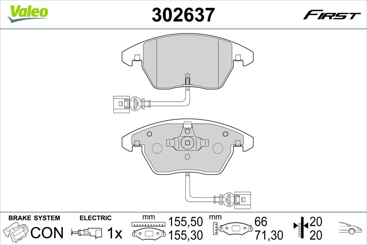 Brake Pad Set, disc brake FIRST 302637