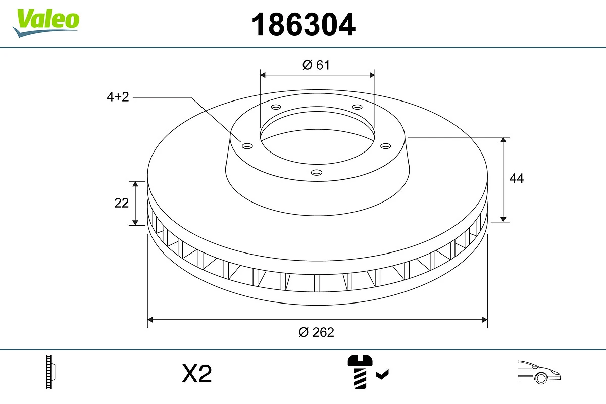 VALEO 186304 Brake Disc
