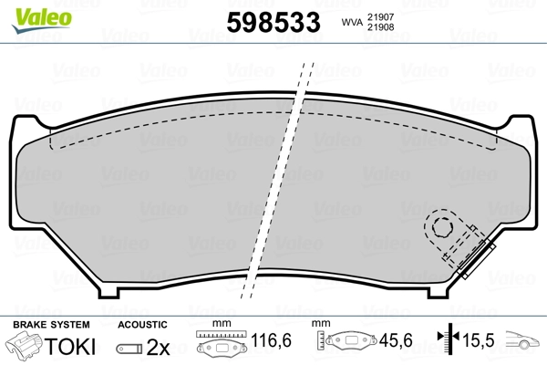VALEO 598533 Brake Pad Set, disc brake