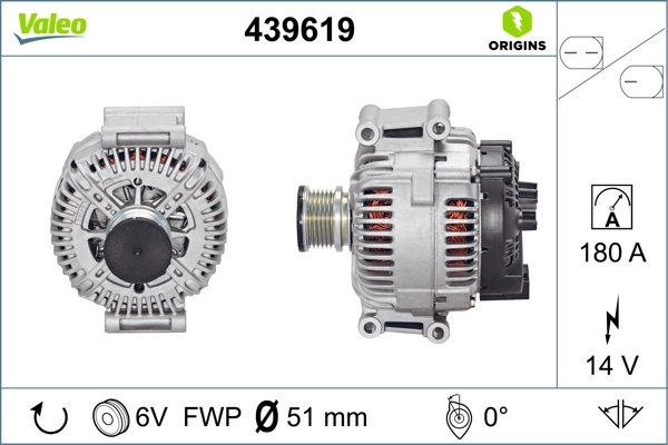 Alternator VALEO ORIGINS NEW OE TECHNOLOGY 439619