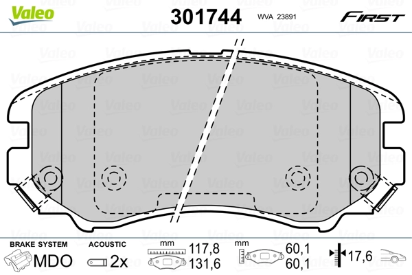 Brake Pad Set, disc brake FIRST 301744