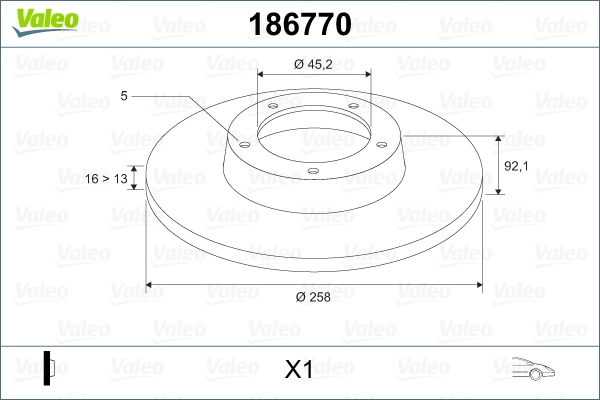 VALEO 186770 Brake Disc