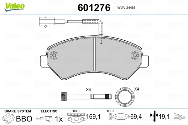 VALEO 601276 Brake Pad Set, disc brake