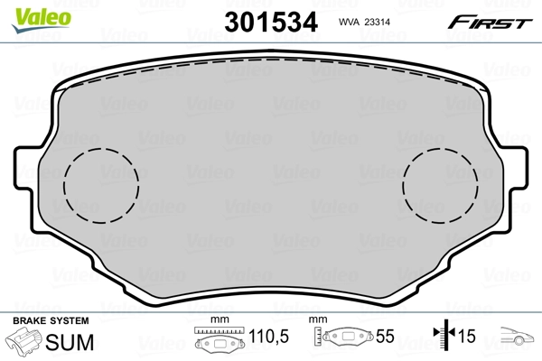 Brake Pad Set, disc brake FIRST 301534