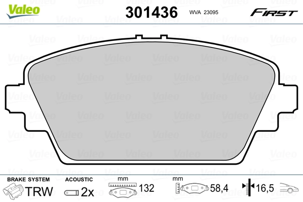 Brake Pad Set, disc brake FIRST 301436