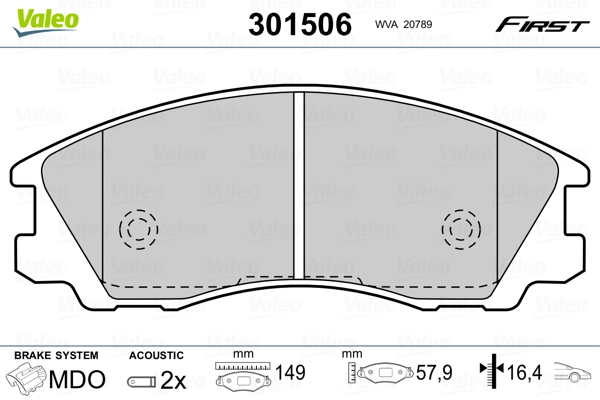 Brake Pad Set, disc brake FIRST 301506