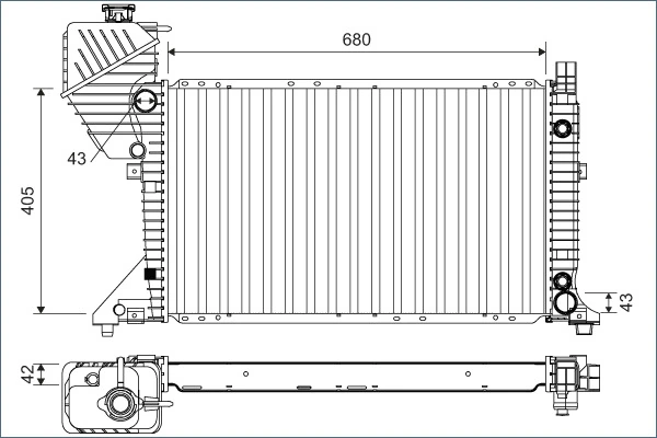 Radiator, engine cooling 701163