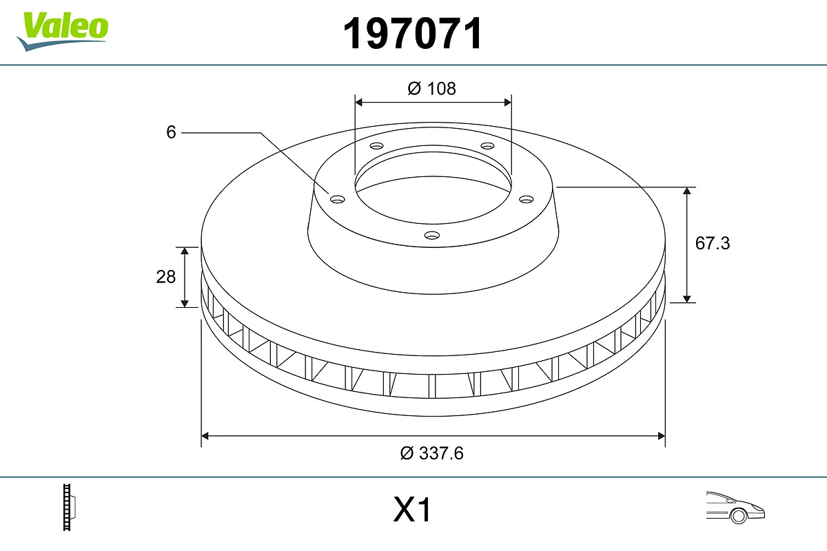 VALEO 197071 Brake Disc