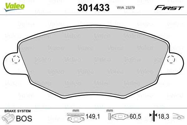 Brake Pad Set, disc brake FIRST 301433