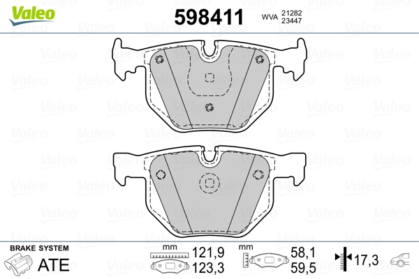 VALEO 598411 Brake Pad Set, disc brake