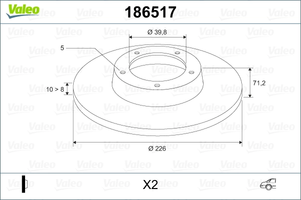 VALEO 186517 Brake Disc