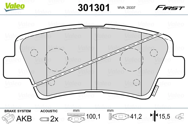 Brake Pad Set, disc brake FIRST 301301