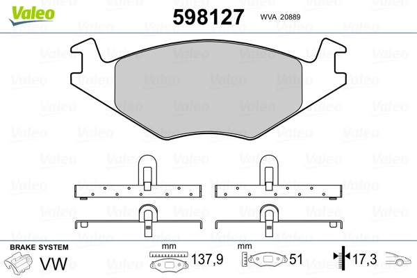 Brake Pad Set, disc brake 598127