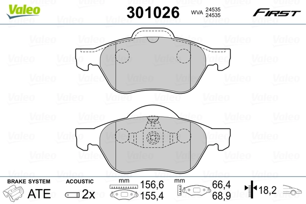 Brake Pad Set, disc brake FIRST 301026