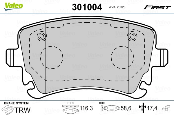 Brake Pad Set, disc brake FIRST 301004