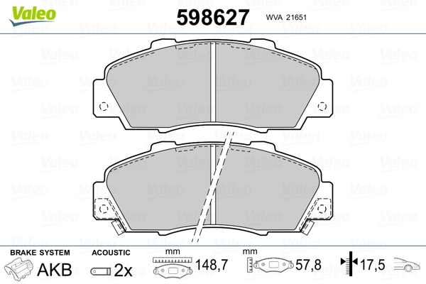 Brake Pad Set, disc brake 598627