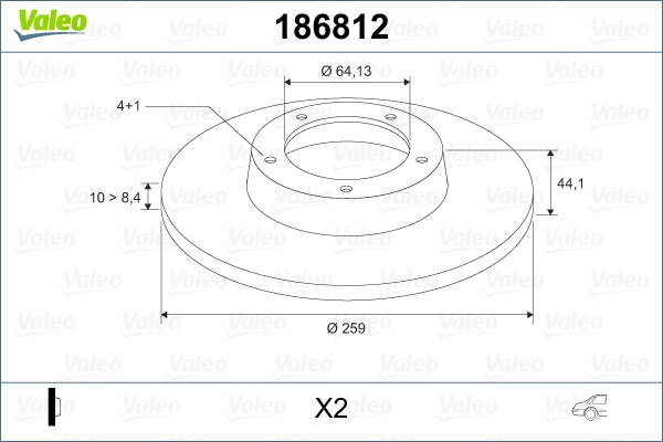 VALEO 186812 Brake Disc