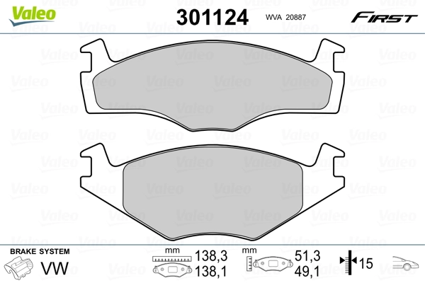 Brake Pad Set, disc brake FIRST 301124