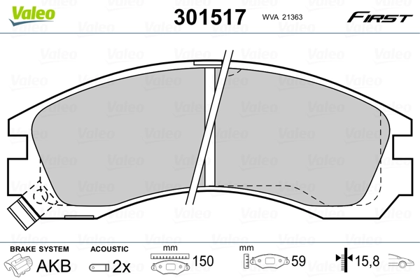 Brake Pad Set, disc brake FIRST 301517