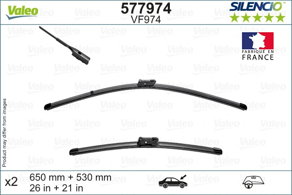 Wiper Blade SILENCIO FLAT BLADE SET 577974